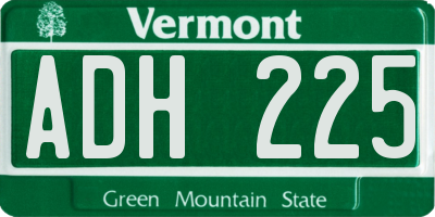 VT license plate ADH225