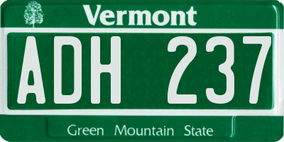 VT license plate ADH237