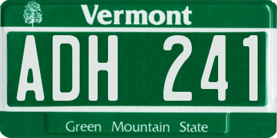 VT license plate ADH241