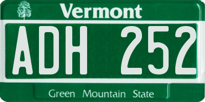 VT license plate ADH252
