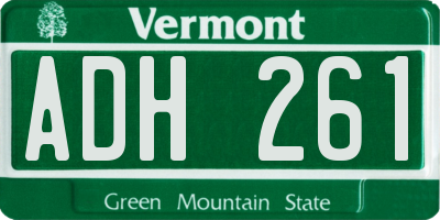 VT license plate ADH261