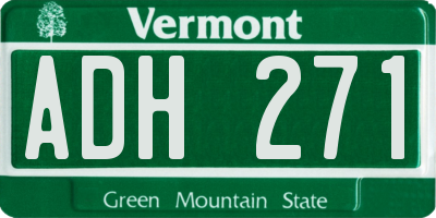 VT license plate ADH271