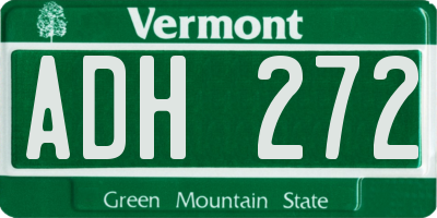 VT license plate ADH272