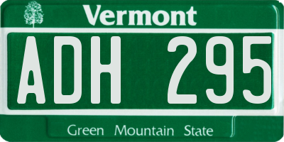 VT license plate ADH295