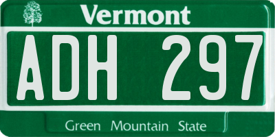 VT license plate ADH297