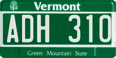 VT license plate ADH310