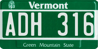 VT license plate ADH316