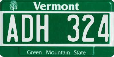 VT license plate ADH324