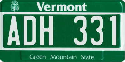 VT license plate ADH331