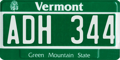 VT license plate ADH344