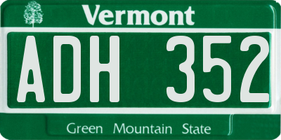 VT license plate ADH352