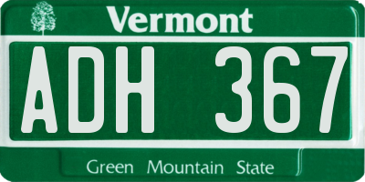 VT license plate ADH367