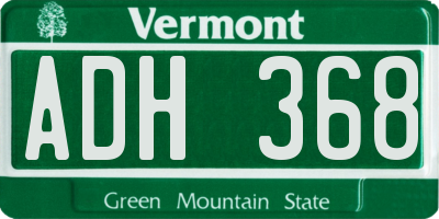 VT license plate ADH368