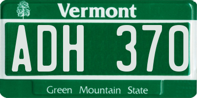 VT license plate ADH370