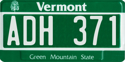 VT license plate ADH371