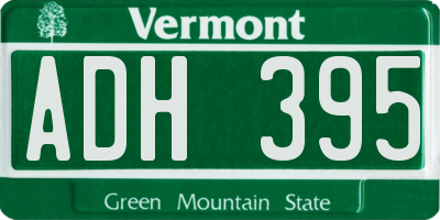 VT license plate ADH395