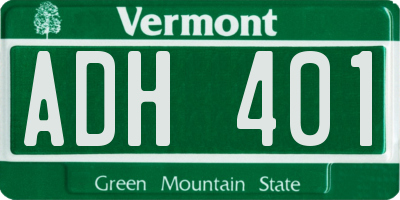 VT license plate ADH401
