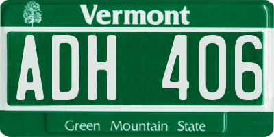 VT license plate ADH406