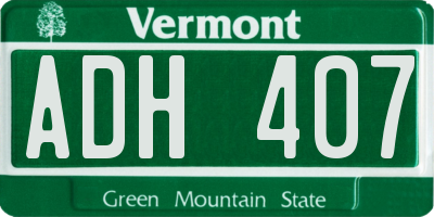 VT license plate ADH407