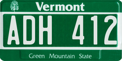 VT license plate ADH412