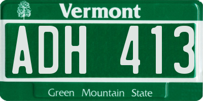 VT license plate ADH413