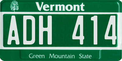 VT license plate ADH414