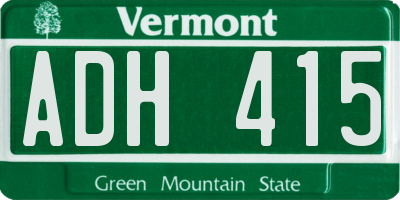VT license plate ADH415