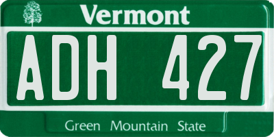 VT license plate ADH427