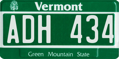 VT license plate ADH434
