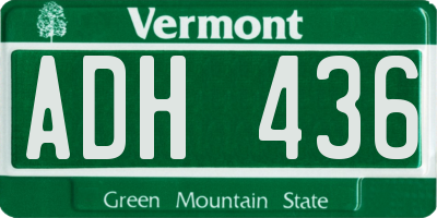 VT license plate ADH436