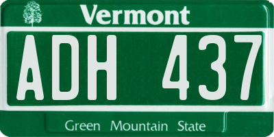 VT license plate ADH437