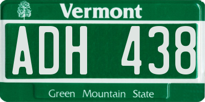 VT license plate ADH438