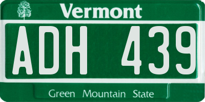 VT license plate ADH439