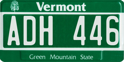 VT license plate ADH446