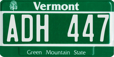 VT license plate ADH447