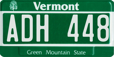 VT license plate ADH448