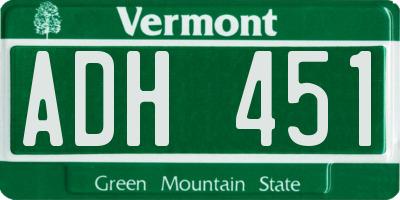 VT license plate ADH451
