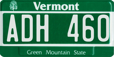 VT license plate ADH460