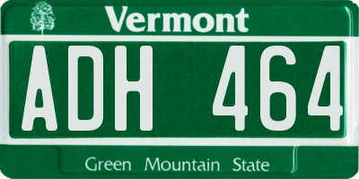VT license plate ADH464