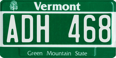 VT license plate ADH468