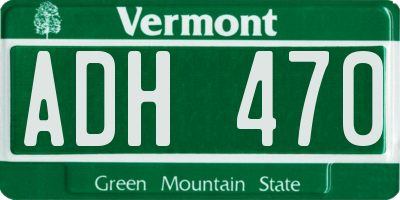 VT license plate ADH470