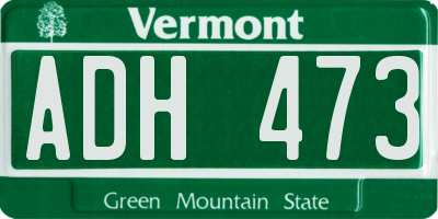 VT license plate ADH473