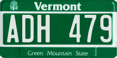 VT license plate ADH479
