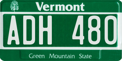 VT license plate ADH480