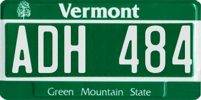 VT license plate ADH484