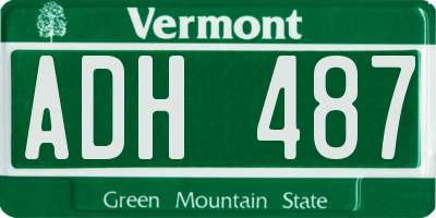 VT license plate ADH487