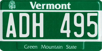 VT license plate ADH495