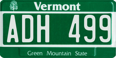 VT license plate ADH499