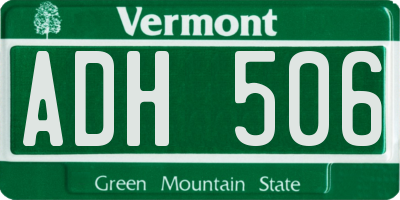 VT license plate ADH506