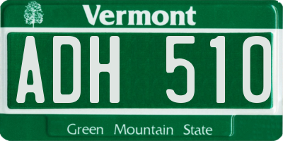 VT license plate ADH510